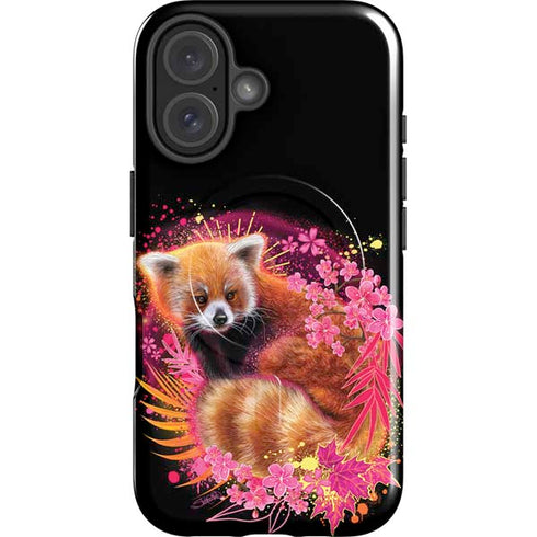 Red Panda with Flowers by Sheena Pike iPhone 16 Plus Magsafe Impact Case