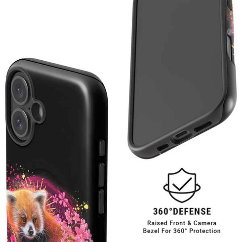 Red Panda with Flowers by Sheena Pike iPhone 16 Plus Magsafe Impact Case