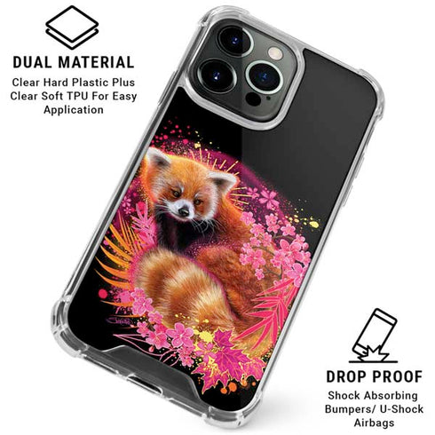 Red Panda with Flowers by Sheena Pike iPhone 16 Pro Clear Case