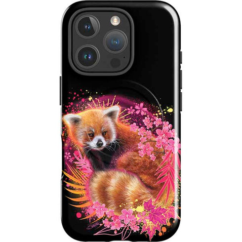 Red Panda with Flowers by Sheena Pike iPhone 16 Pro Magsafe Impact Case