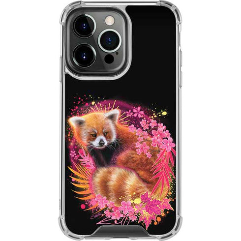 Red Panda with Flowers by Sheena Pike iPhone 16 Pro Max Clear Case