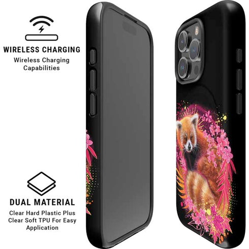 Red Panda with Flowers by Sheena Pike iPhone 16 Pro Max Magsafe Impact Case