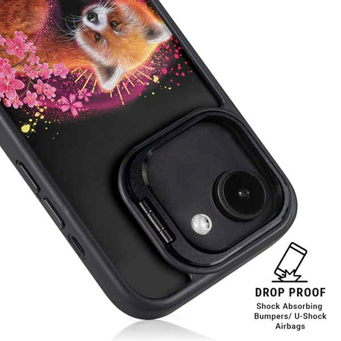 Red Panda with Flowers by Sheena Pike iPhone 16e Kickstand Case