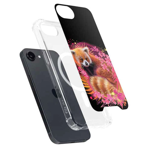 Red Panda with Flowers by Sheena Pike iPhone 16e MagSafe Case