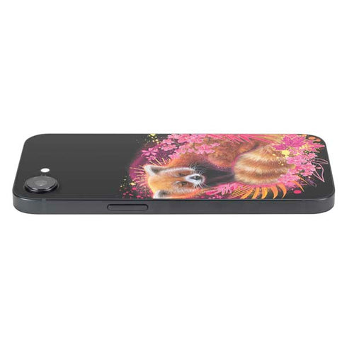 Red Panda with Flowers by Sheena Pike iPhone 16e Skin