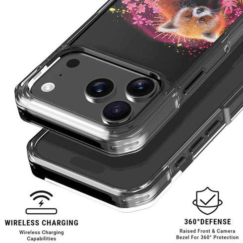 Red Panda with Flowers by Sheena Pike iPhone 18 Pro Clear Case