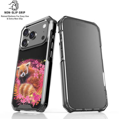 Red Panda with Flowers by Sheena Pike iPhone 18 Pro Clear Case