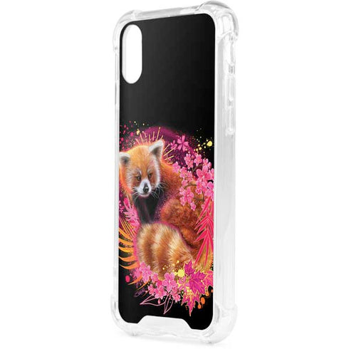 Red Panda with Flowers by Sheena Pike iPhone XS Clear Case