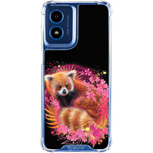 Red Panda with Flowers by Sheena Pike Moto G 5G (2024) Clear Case