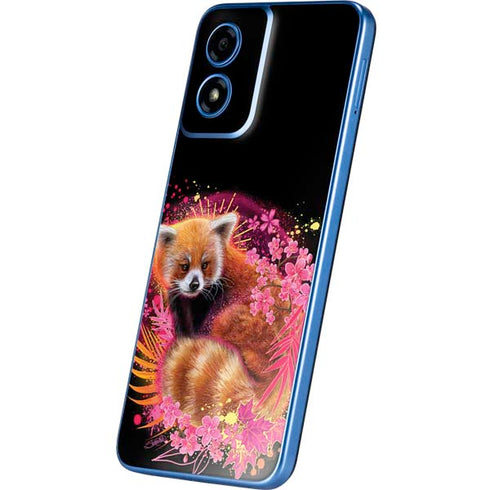 Red Panda with Flowers by Sheena Pike Moto G Play 4G (2024) Skin