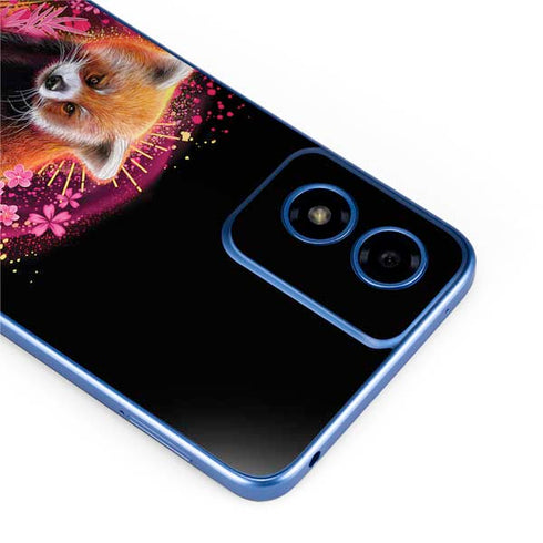 Red Panda with Flowers by Sheena Pike Moto G Play 4G (2024) Skin