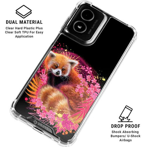 Red Panda with Flowers by Sheena Pike Moto G Power 5G (2024) Clear Case