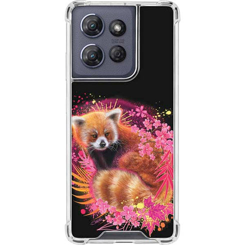 Red Panda with Flowers by Sheena Pike Moto G Stylus 5G (2025) Clear Case