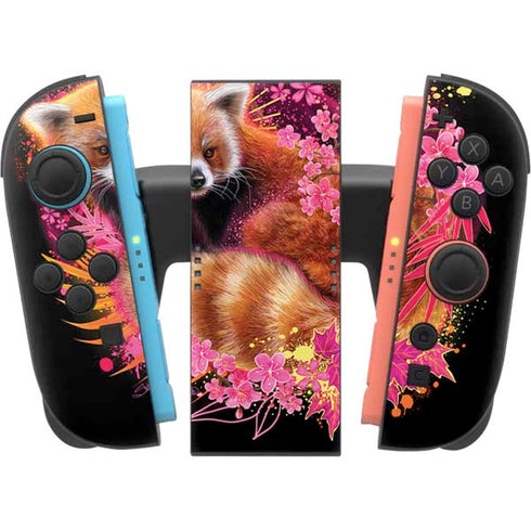 Red Panda with Flowers by Sheena Pike Nintendo Switch 2 (2025) Joy-Con Controller Skin