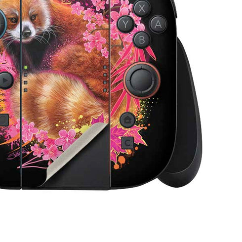Red Panda with Flowers by Sheena Pike Nintendo Switch 2 (2025) Joy-Con Controller Skin