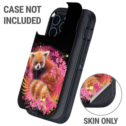 Red Panda with Flowers by Sheena Pike Otterbox Defender iPhone Skin