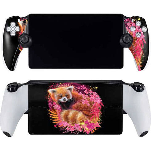 Red Panda with Flowers by Sheena Pike PlayStation PS5 Skins