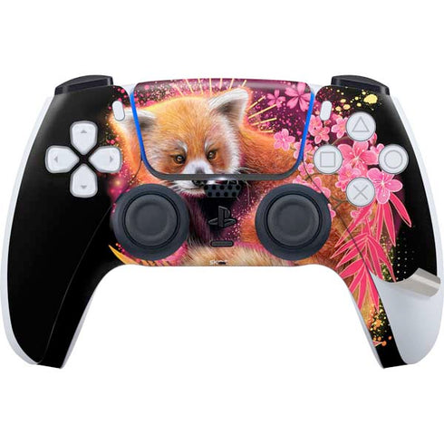 Red Panda with Flowers by Sheena Pike PS5 Pro Bundle Skin