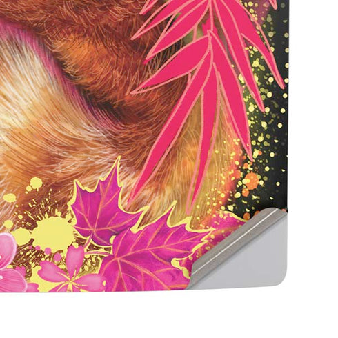 Red Panda with Flowers by Sheena Pike PS5 Pro Disk Console Skin
