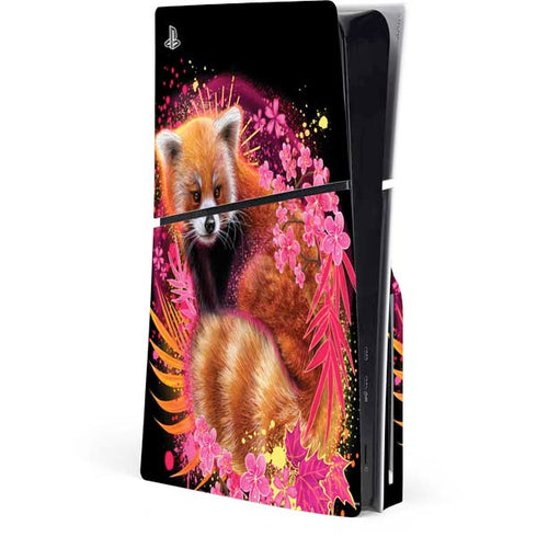 Red Panda with Flowers by Sheena Pike PlayStation PS5 Skins