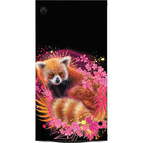 Red Panda with Flowers by Sheena Pike XBox Series X Digital Edition Console Skin