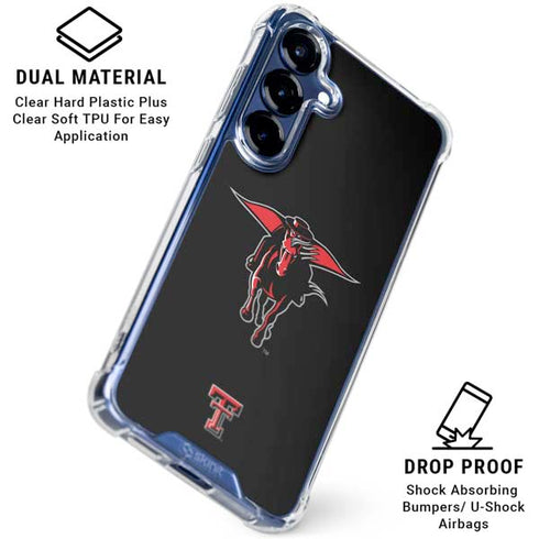 Texas Tech University Red Raiders Logo Galaxy S25 FE Clear Case