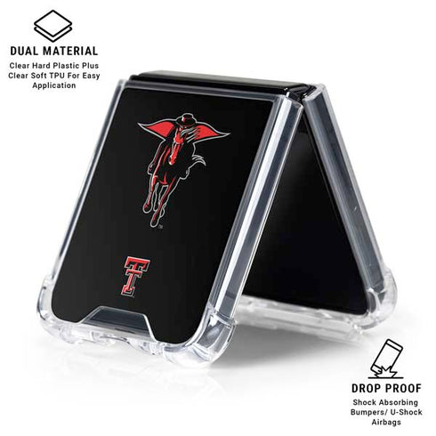 Texas Tech University Red Raiders Logo Galaxy Z Flip7 Clear Case
