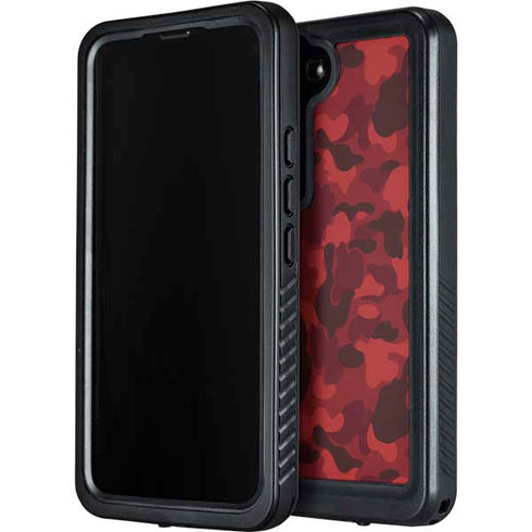 Red Street Camo Galaxy S24 Plus Waterproof Case