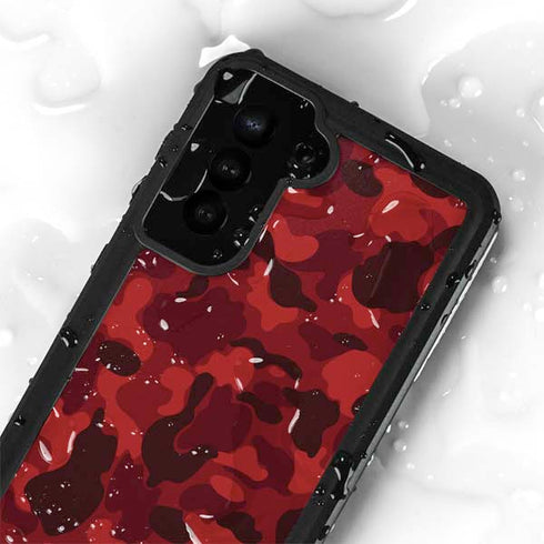 Red Street Camo Galaxy S24 Plus Waterproof Case
