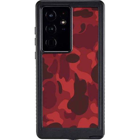 Red Street Camo Galaxy S24 Ultra Waterproof Case