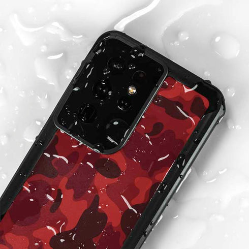 Red Street Camo Galaxy S24 Ultra Waterproof Case
