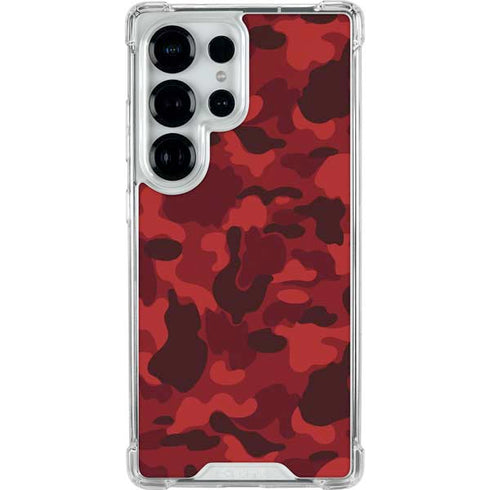 Red Street Camo Galaxy S25 Ultra Clear Case
