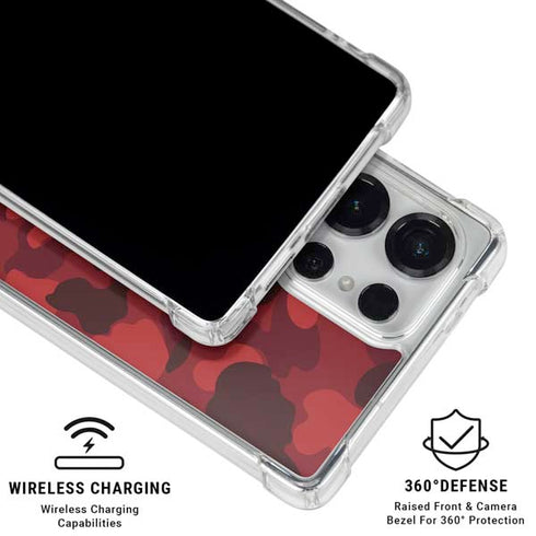 Red Street Camo Galaxy S25 Ultra Clear Case