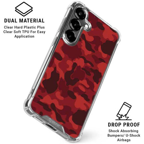 Red Street Camo Galaxy S26 Clear Case