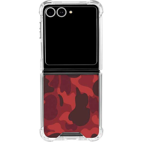 Red Street Camo Galaxy Z Flip7 Clear Case