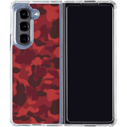 Red Street Camo Galaxy Z Fold5 5G Clear Case