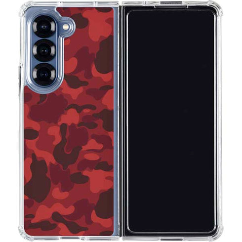 Red Street Camo Galaxy Z Fold6 Clear Case