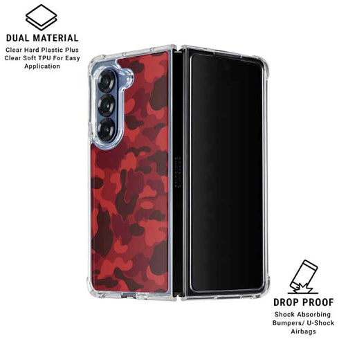 Red Street Camo Galaxy Z Fold6 Clear Case