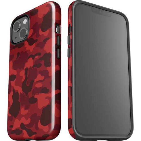 Red Street Camo iPhone 15 Impact Case
