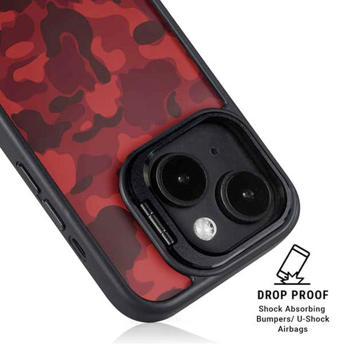 Red Street Camo iPhone 15 Kickstand Case
