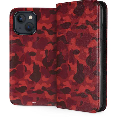 Red Street Camo iPhone 15 Plus Folio Case