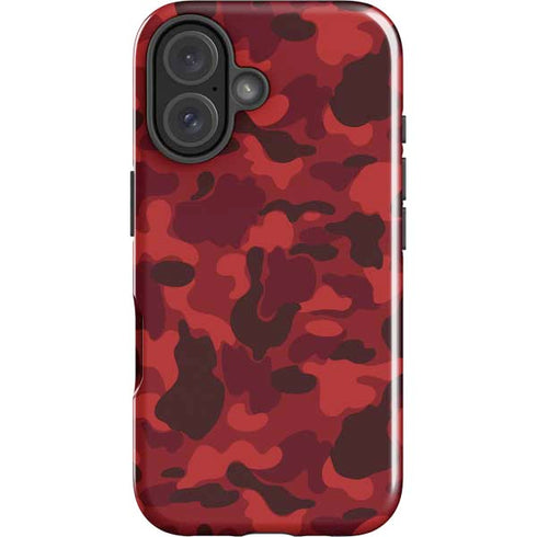 Red Street Camo iPhone 16 Impact Case