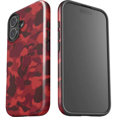 Red Street Camo iPhone 16 Impact Case