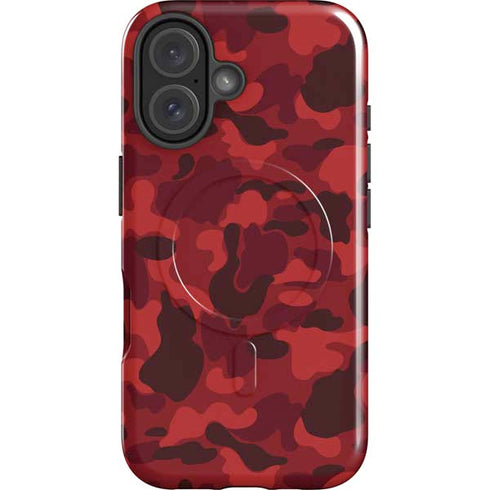 Red Street Camo iPhone 16 Magsafe Impact Case