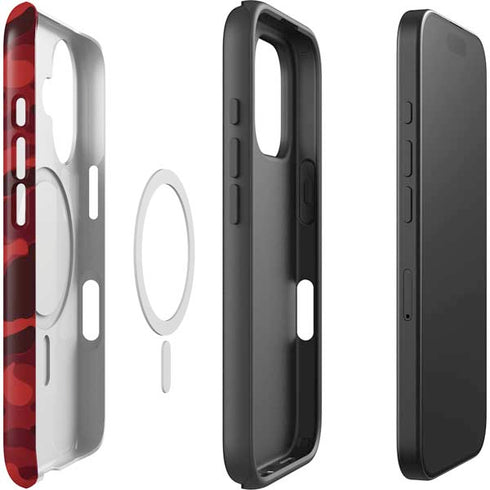 Red Street Camo iPhone 16 Magsafe Impact Case