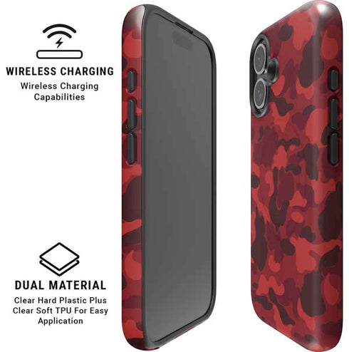 Red Street Camo iPhone 16 Plus Magsafe Impact Case