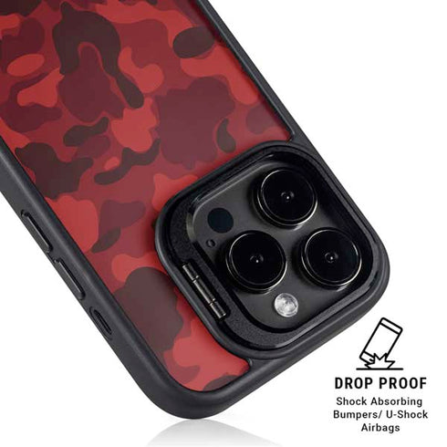Red Street Camo iPhone 16 Pro Max Kickstand Case
