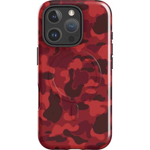 Red Street Camo iPhone 16 Pro Max Magsafe Impact Case