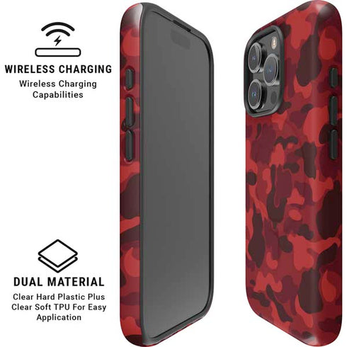 Red Street Camo iPhone 16 Pro Max Magsafe Impact Case