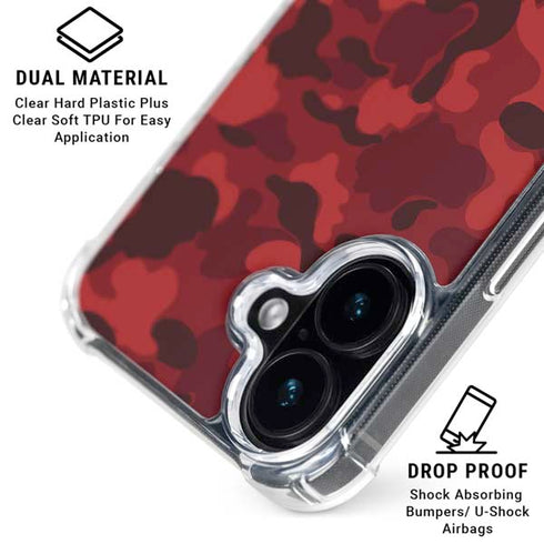 Red Street Camo iPhone 17 Clear Case